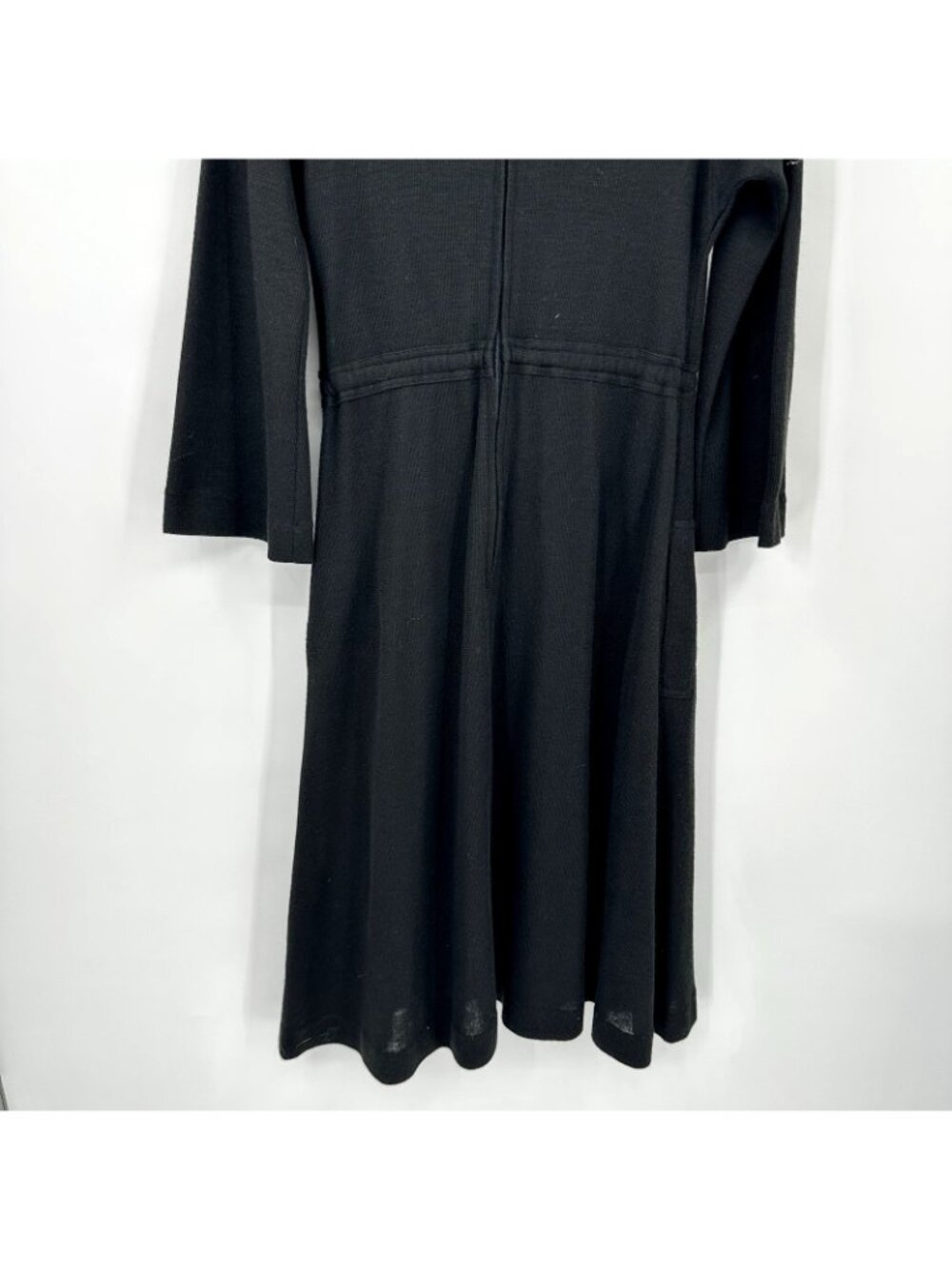 vintage 70s BLACK DRESS MEDIUM minimalist art teacher gallery owner modernist - Picture 11 of 12